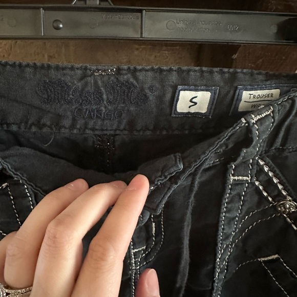 Miss Me Black and White Wide Leg Pants - Picture 3 of 7